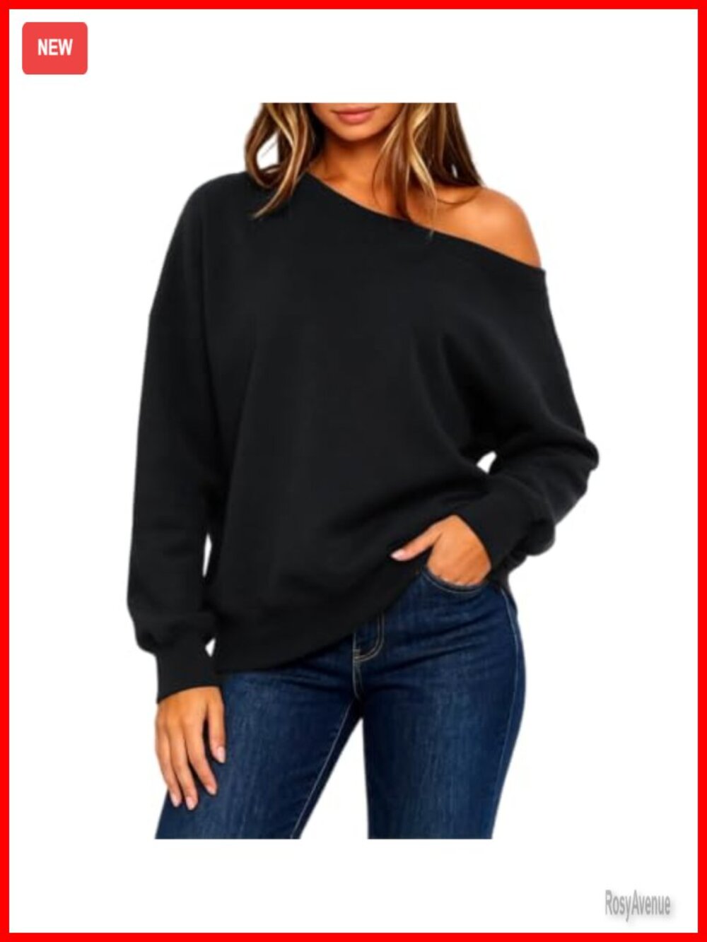 Off The Shoulder Sweatshirt Long Sleeve Pullover Hoodie Top Casual
